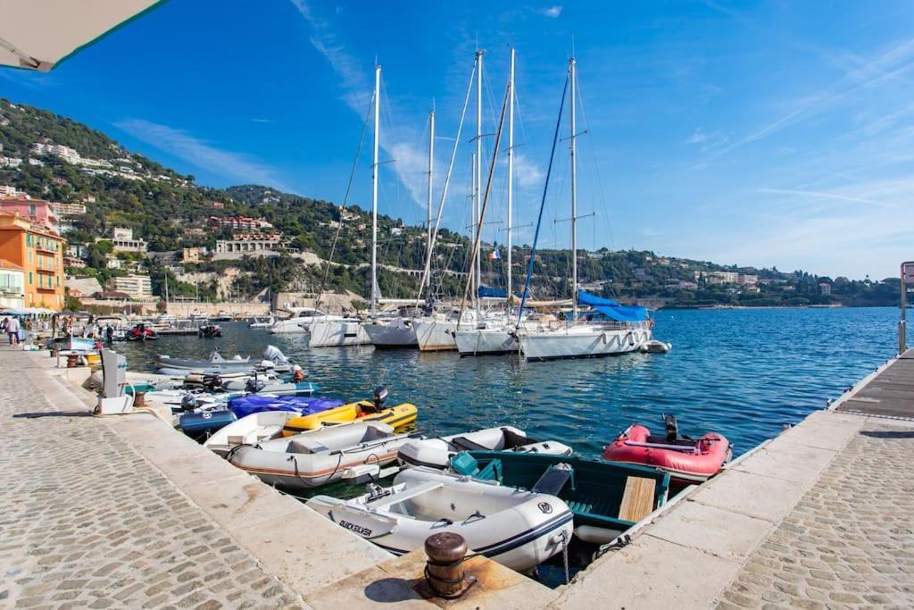 #40 Bright Sea View Suite For 6 2Mins Walk Port & Sea Villefranche-sur-Mer Bagian luar foto